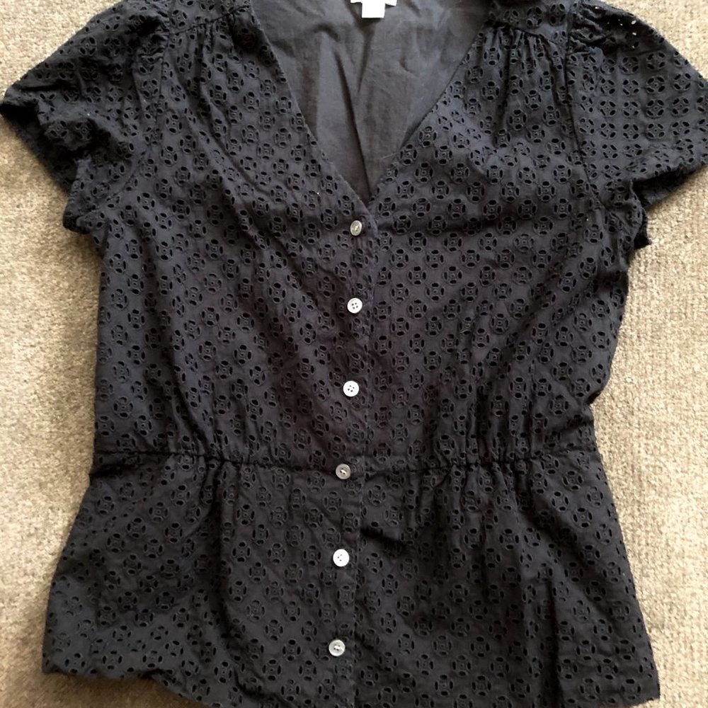 J. Crew Eyelet Peplum Top